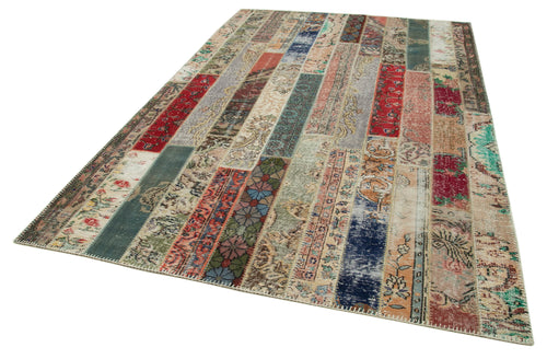 Kirk Yama Grey Patchwork Cotton Wool Handmade Area Rug 6'6'' x 10'0''