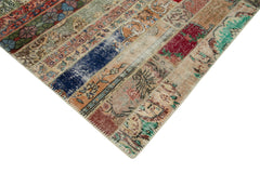 Kirk Yama Grey Patchwork Cotton Wool Handmade Area Rug 6'6'' x 10'0''