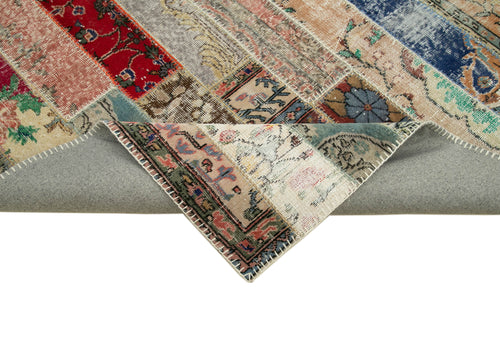 Kirk Yama Grey Patchwork Cotton Wool Handmade Area Rug 6'6'' x 10'0''