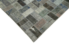 Handmade Area Rug – Durable Cotton Wool Rug | Grey Patchwork Carpet 6'8"x10'2"