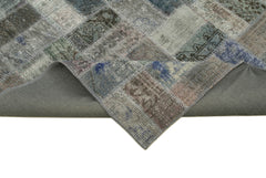 Handmade Area Rug – Durable Cotton Wool Rug | Grey Patchwork Carpet 6'8"x10'2"