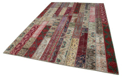 Kirk Yama Grey Patchwork Cotton Wool Handmade Area Rug 6'8'' x 10'0''