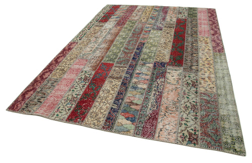 Kirk Yama Grey Patchwork Cotton Wool Handmade Area Rug 6'8'' x 9'9''