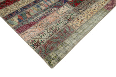 Kirk Yama Grey Patchwork Cotton Wool Handmade Area Rug 6'8'' x 9'9''