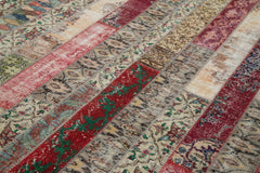 Kirk Yama Grey Patchwork Cotton Wool Handmade Area Rug 6'8'' x 10'0''