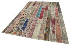 Kirk Yama Grey Patchwork Cotton Wool Handmade Area Rug 6'9'' x 10'0''
