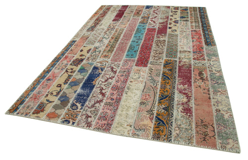Kirk Yama Grey Patchwork Cotton Wool Handmade Area Rug 6'9'' x 10'0''