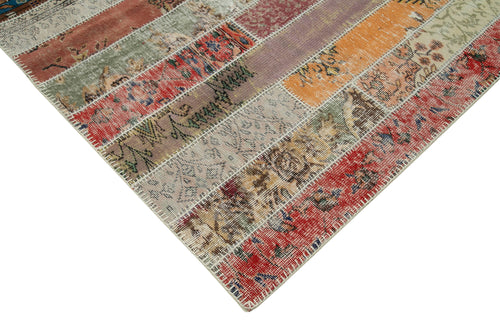 Kirk Yama Red Patchwork Cotton Wool Handmade Area Rug 6'9'' x 10'1''