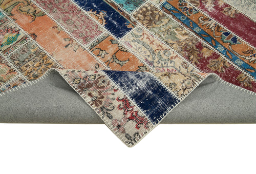 Kirk Yama Red Patchwork Cotton Wool Handmade Area Rug 6'9'' x 10'1''