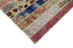 Kirk Yama Red Patchwork Cotton Wool Handmade Area Rug 6'8'' x 10'1''
