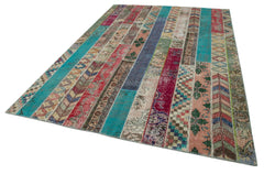Kirk Yama Grey Patchwork Cotton Wool Handmade Area Rug 6'8'' x 10'0''