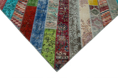 Kirk Yama Grey Patchwork Cotton Wool Handmade Area Rug 6'8'' x 10'0''