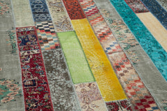 Kirk Yama Grey Patchwork Cotton Wool Handmade Area Rug 6'8'' x 10'0''