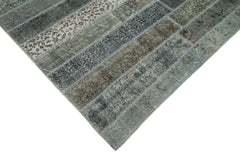 Kirk Yama Grey Patchwork Cotton Wool Handmade Area Rug 6'8'' x 10'0''