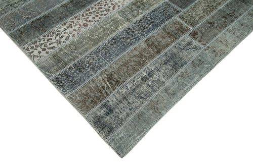 Kirk Yama Grey Patchwork Cotton Wool Handmade Area Rug 6'8'' x 10'0''