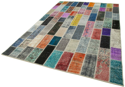 Kirk Yama Grey Patchwork Cotton Wool Handmade Area Rug 6'9'' x 10'0''