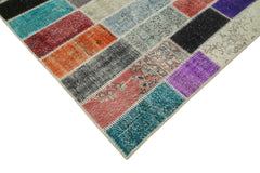 Kirk Yama Grey Patchwork Cotton Wool Handmade Area Rug 6'9'' x 10'0''