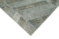 Kirk Yama Grey Patchwork Cotton Wool Handmade Area Rug 6'6'' x 10'6''