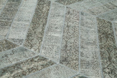 Kirk Yama Grey Patchwork Cotton Wool Handmade Area Rug 6'6'' x 10'6''