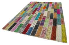 Kirk Yama Grey Patchwork Cotton Wool Handmade Area Rug 6'11'' x 10'0''