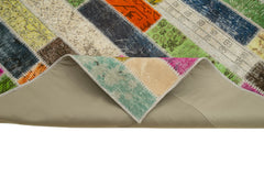 Kirk Yama Grey Patchwork Cotton Wool Handmade Area Rug 6'11'' x 10'0''