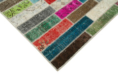 Kirk Yama Grey Patchwork Cotton Wool Handmade Area Rug 6'7'' x 10'1''