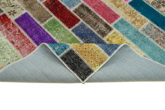 Kirk Yama Grey Patchwork Cotton Wool Handmade Area Rug 6'7'' x 10'1''