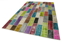 Kirk Yama Grey Patchwork Cotton Wool Handmade Area Rug 6'7'' x 10'0''