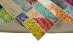 Kirk Yama Grey Patchwork Cotton Wool Handmade Area Rug 6'7'' x 10'0''