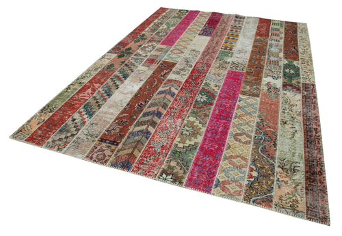Kirk Yama Grey Patchwork Cotton Wool Handmade Area Rug 6'8'' x 10'1''