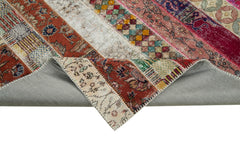 Kirk Yama Grey Patchwork Cotton Wool Handmade Area Rug 6'8'' x 10'1''