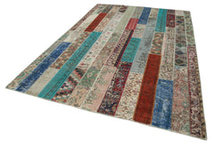 Kirk Yama Grey Patchwork Cotton Wool Handmade Area Rug 6'8'' x 10'0''