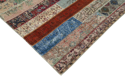 Kirk Yama Grey Patchwork Cotton Wool Handmade Area Rug 6'8'' x 10'0''