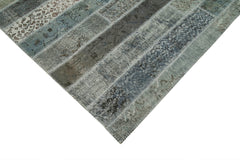 Kirk Yama Grey Patchwork Cotton Wool Handmade Area Rug 6'8'' x 10'0''