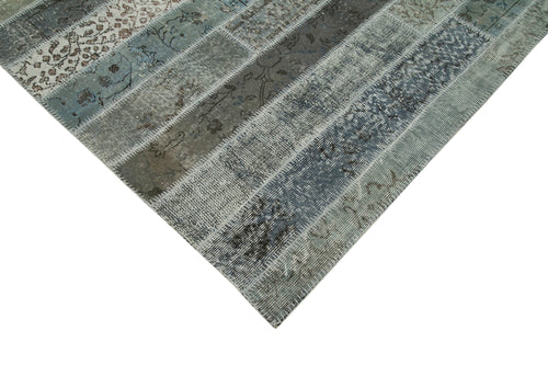 Kirk Yama Grey Patchwork Cotton Wool Handmade Area Rug 6'8'' x 10'0''