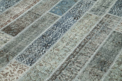 Kirk Yama Grey Patchwork Cotton Wool Handmade Area Rug 6'8'' x 10'0''