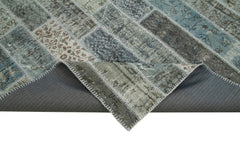 Kirk Yama Grey Patchwork Cotton Wool Handmade Area Rug 6'8'' x 10'0''