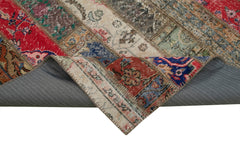 Kirk Yama Grey Patchwork Cotton Wool Handmade Area Rug 6'9'' x 9'11''