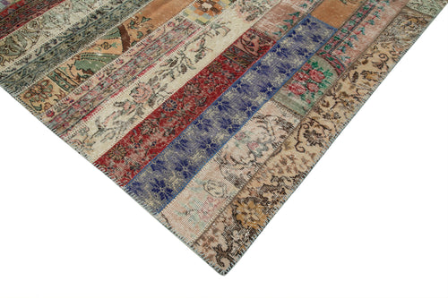 Kirk Yama Grey Patchwork Cotton Wool Handmade Area Rug 6'7'' x 9'10''