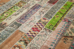 Kirk Yama Grey Patchwork Cotton Wool Handmade Area Rug 6'7'' x 9'10''