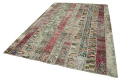 Kirk Yama Grey Patchwork Cotton Wool Handmade Area Rug 6'8'' x 10'0''