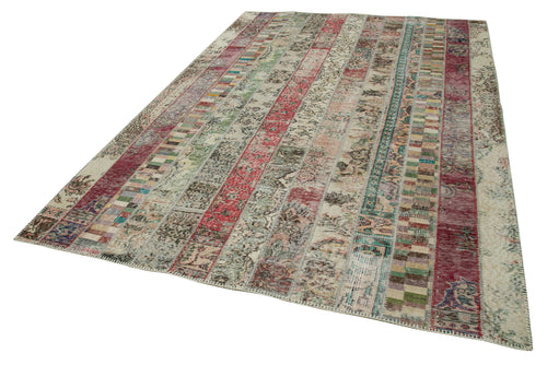 Kirk Yama Grey Patchwork Cotton Wool Handmade Area Rug 6'8'' x 10'0''