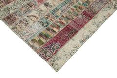 Kirk Yama Grey Patchwork Cotton Wool Handmade Area Rug 6'8'' x 10'0''