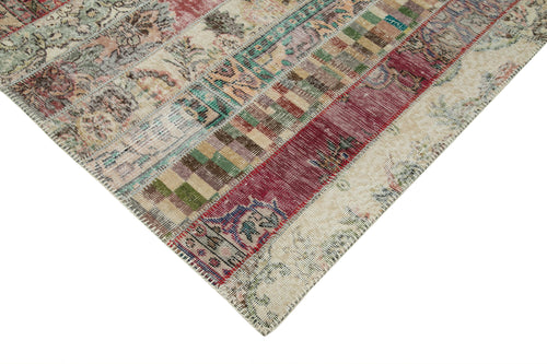 Kirk Yama Grey Patchwork Cotton Wool Handmade Area Rug 6'8'' x 10'0''