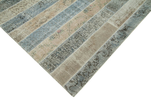 Kirk Yama Grey Patchwork Cotton Wool Handmade Area Rug 6'8'' x 10'0''
