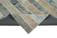 Kirk Yama Grey Patchwork Cotton Wool Handmade Area Rug 6'8'' x 10'0''