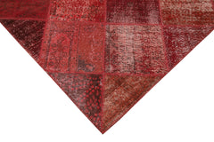 Kirk Yama Red Patchwork Cotton Wool Handmade Area Rug 6'6'' x 10'0''