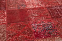 Kirk Yama Red Patchwork Cotton Wool Handmade Area Rug 6'6'' x 10'0''