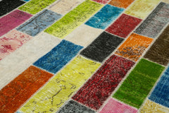 Kirk Yama Grey Patchwork Cotton Wool Handmade Area Rug 6'8'' x 10'0''