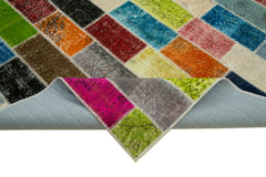 Kirk Yama Grey Patchwork Cotton Wool Handmade Area Rug 6'8'' x 10'0''